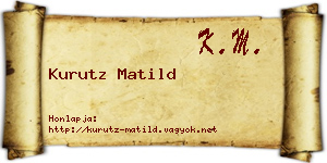 Kurutz Matild névjegykártya